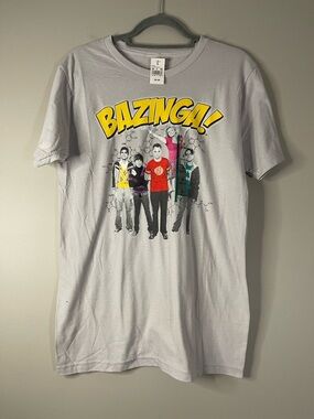 Big Bang Theory Light Gray Graphic Tee with Yellow Accent